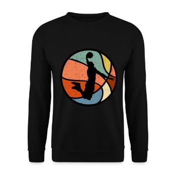 Vintage Retro Basketball Player Gift T-Shirt - Unisex Sweatshirt - black - Front - Alina (178cm) & Michal (187cm)