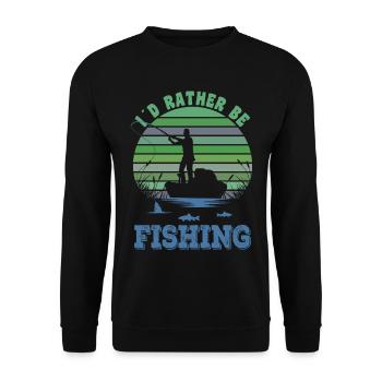 ID Rather Be Fishing Fan Angler Gift T-Shirt - Unisex Sweatshirt - black - Front - Alina (178cm) & Michal (187cm)