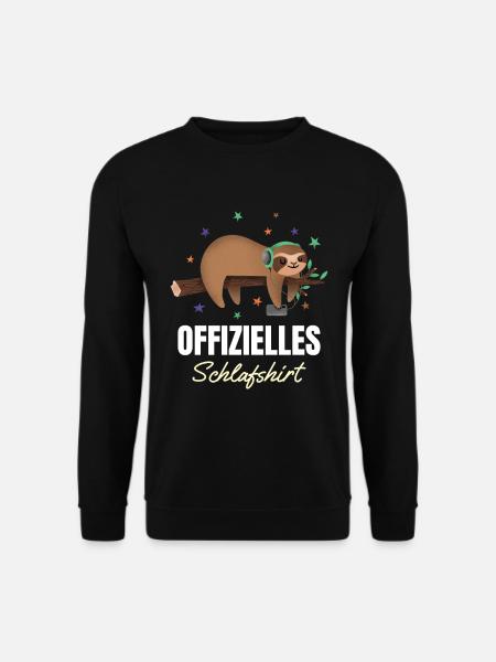 Offizielles Schlafshirt Faultier Geschenk T-Shirt - Unisex Pullover - Schwarz