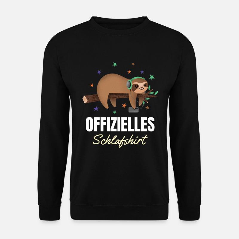 Offizielles Schlafshirt Faultier Geschenk T-Shirt - Unisex Pullover - Schwarz