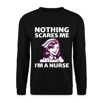 Nothing Scares Me Nurse Nurse T-Shirt - Unisex Sweatshirt - black - Front - Alina (178cm) & Michal (187cm)