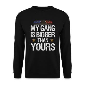 Polizei Polizist Lustiger Spruch - Unisex Pullover - Schwarz - Vorne - Alina (178cm) & Michal (187cm)
