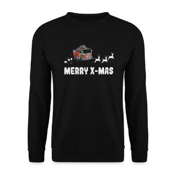 Service d'incendie voiture renne Noël - Sweat-shirt Unisexe - noir - Devant - Alina (178cm) & Michal (187cm)