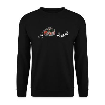 Service d'incendie voiture renne Noël - Sweat-shirt Unisexe - noir - Devant - Alina (178cm) & Michal (187cm)