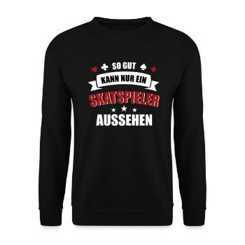 Skat player saying skat gift - Unisex Sweatshirt - black - Front - Alina (178cm) & Michal (187cm)