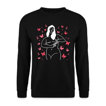 Le cancer du sein Le cancer du sein en rose - Sweat-shirt Unisexe - noir - Devant - Alina (178cm) & Michal (187cm)
