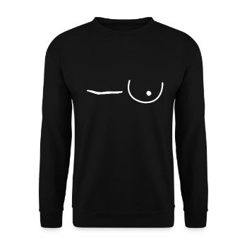Breast cancer scar breasts fighter - Unisex Sweatshirt - black - Front - Alina (178cm) & Michal (187cm)