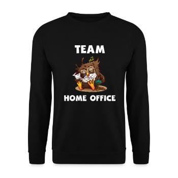 Owl home office office humor home work - Unisex Sweatshirt - black - Front - Alina (178cm) & Michal (187cm)