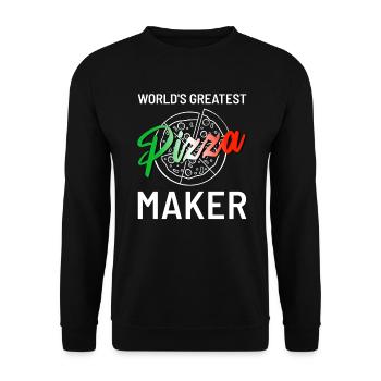 Pizzeria pour le meilleur pizzaiolo du monde - Sweat-shirt Unisexe - noir - Devant - Alina (178cm) & Michal (187cm)