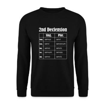 Latin Declination Language Latin Teacher - Unisex Sweatshirt - black - Front - Alina (178cm) & Michal (187cm)