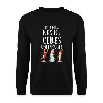 Lateinlehrer Latein Unterricht Römische Götter - Unisex Pullover - Schwarz - Vorne - Alina (178cm) & Michal (187cm)