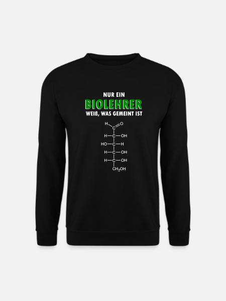 Glucose Biologie Lehrer Geschenk - Unisex Pullover - Schwarz
