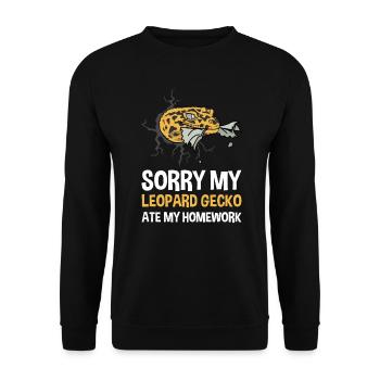 Leopard gecko gecko homework eaten - Unisex Sweatshirt - black - Front - Alina (178cm) & Michal (187cm)