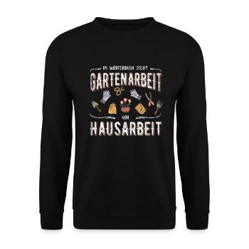 Gartenarbeit Wörterbuch Garten Gärtner - Unisex Pullover - Schwarz - Vorne - Alina (178cm) & Michal (187cm)