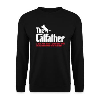 The Catfather Cats Dad Dad Cat Dad Gift - Unisex Sweatshirt - black - Front - Alina (178cm) & Michal (187cm)
