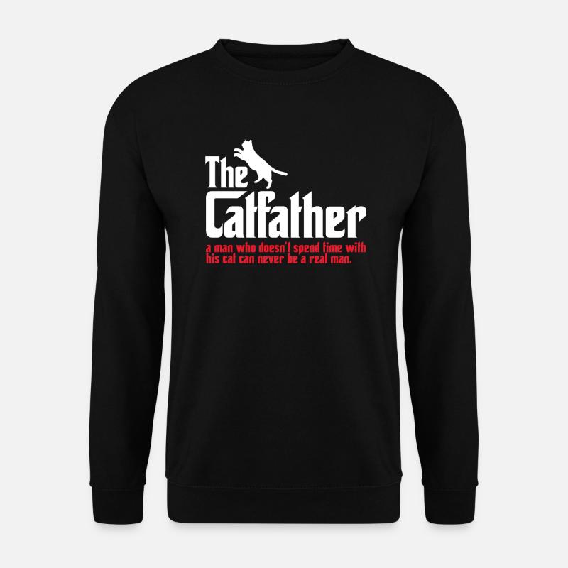 The Catfather Katzen Papa Vater Cat Dad Geschenk - Unisex Pullover - Schwarz