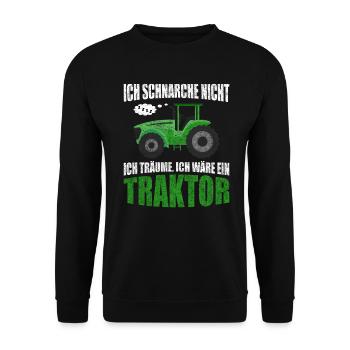 Traktor Schnarchen Trekker Schlepper Landwirt - Unisex Pullover - Schwarz - Vorne - Alina (178cm) & Michal (187cm)