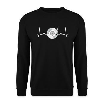 Disques vinyle à disques de disques cardiaques - Sweat-shirt Unisexe - noir - Devant - Alina (178cm) & Michal (187cm)