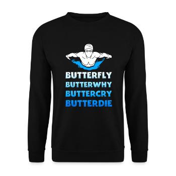 Papillon natation Natation Sport - Sweat-shirt Unisexe - noir - Devant - Alina (178cm) & Michal (187cm)