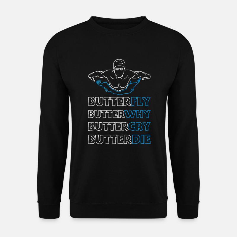 Schmetterling Schwimmer Schwimmen Sport - Unisex Pullover - Schwarz
