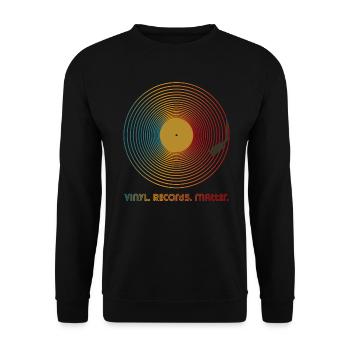 Vinyl Records Matter Record Collector - Unisex Sweatshirt - black - Front - Alina (178cm) & Michal (187cm)
