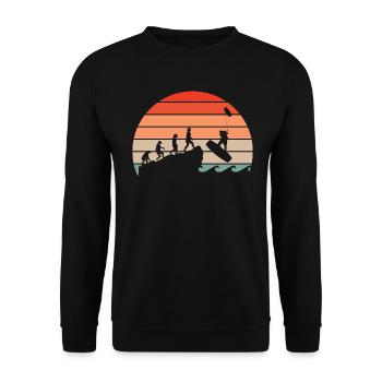 Kitesurfer Evolution Kite Kiteboarding Surfer - Unisex Pullover - Schwarz - Vorne - Alina (178cm) & Michal (187cm)