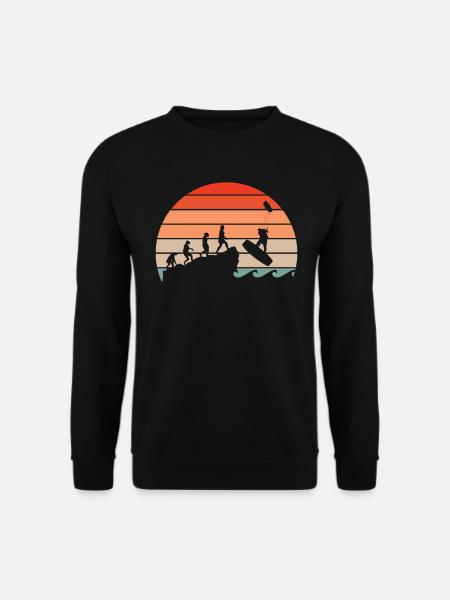Kitesurfer Evolution Kite Kiteboarding Surfer - Unisex Sweatshirt - black