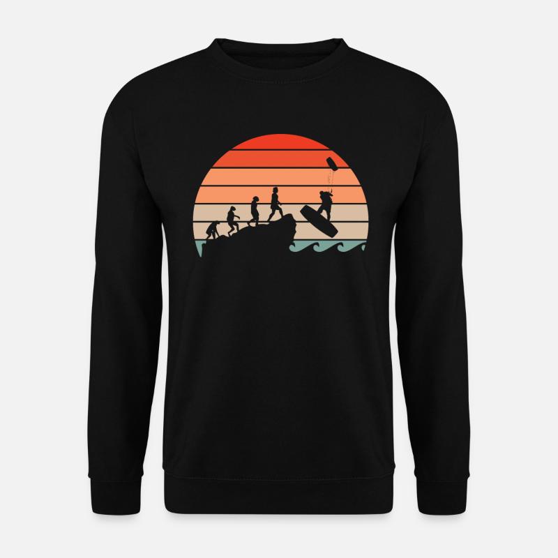 Kitesurfer Evolution Kite Kiteboarding Surfer - Unisex Pullover - Schwarz