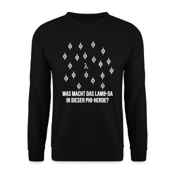 Physik Lehrer Physiker Lustig Wissenschaft - Unisex Pullover - Schwarz - Vorne - Alina (178cm) & Michal (187cm)