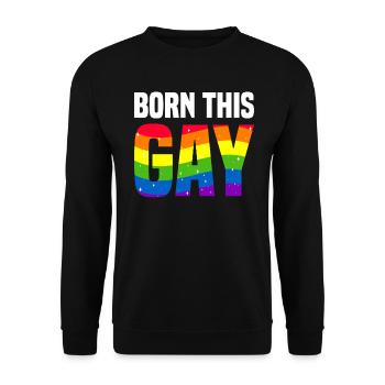 Né cette Gay Gay Pride LGBTQ - Sweat-shirt Unisexe - noir - Devant - Alina (178cm) & Michal (187cm)