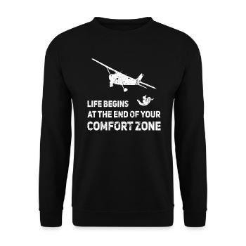 Parachutisme Saut en parachute Skydiver Comfort Zone - Sweat-shirt Unisexe - noir - Devant - Alina (178cm) & Michal (187cm)