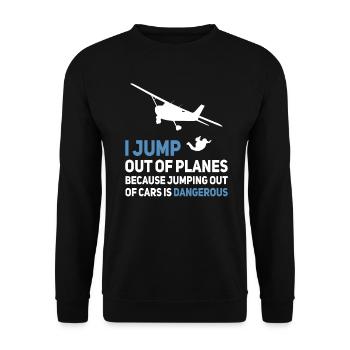 Fallschirmspringer Skydiving Skydiver Lustig - Unisex Pullover - Schwarz - Vorne - Alina (178cm) & Michal (187cm)