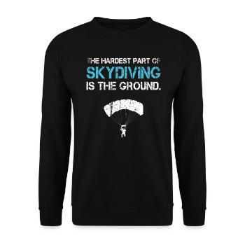Fallschirmspringer Skydiving Skydiver Lustig - Unisex Pullover - Schwarz - Vorne - Alina (178cm) & Michal (187cm)