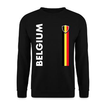 Football Drapeau drapeau drapeau Belgique Soccer - Sweat-shirt Unisexe - noir - Devant - Alina (178cm) & Michal (187cm)
