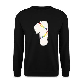 1 Birthday 1 Year Number 1 Girl Rainbow - Unisex Sweatshirt - black - Front - Alina (178cm) & Michal (187cm)