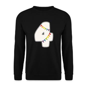 4 Birthday 4 years Number 4 Girls Rainbow - Unisex Sweatshirt - black - Front - Alina (178cm) & Michal (187cm)