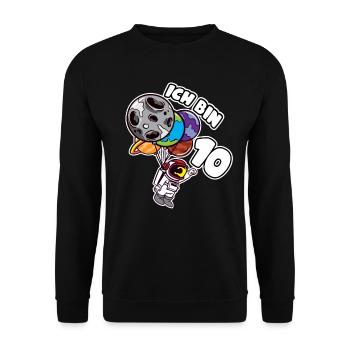 10 Geburtstag Ich Bin 10 Astronaut 10 Jahre - Unisex Pullover - Schwarz - Vorne - Alina (178cm) & Michal (187cm)