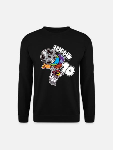 10 Geburtstag Ich Bin 10 Astronaut 10 Jahre - Unisex Pullover - Schwarz