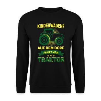 Landwirtschaft Nachwuchs Landwirt Kinder Traktor - Unisex Pullover - Schwarz - Vorne - Alina (178cm) & Michal (187cm)