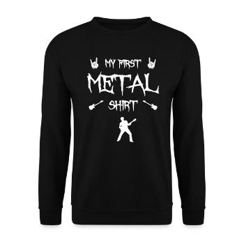 My First Metal Shirt Electric Guitar Kids Rock - Sweat-shirt Unisexe - noir - Devant - Alina (178cm) & Michal (187cm)