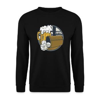 Schocken Würfelspiel Trinkspiel Kneipe - Unisex Pullover - Schwarz - Vorne - Alina (178cm) & Michal (187cm)