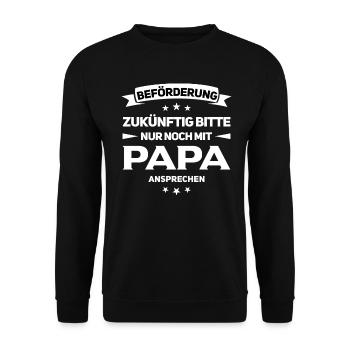Schwangerschaft verkünden Papa Baby Werdender Papa - Unisex Pullover - Schwarz - Vorne - Alina (178cm) & Michal (187cm)