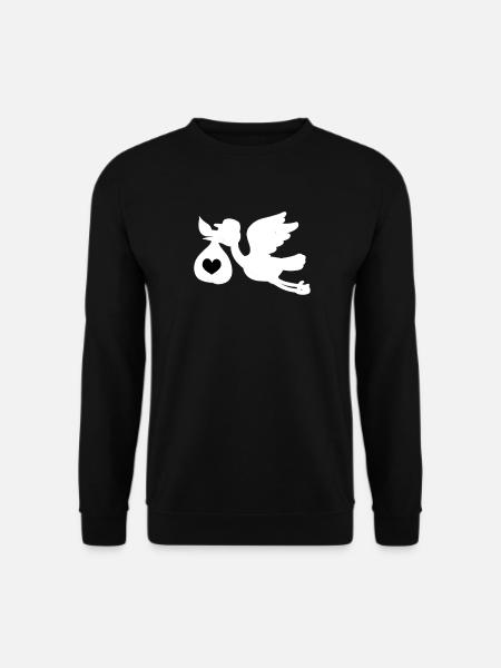 Cigogne grossesse bébé naissance - Sweat-shirt Unisexe - noir