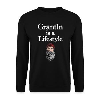 Grantln Is A Lifestyle Grantler Bavaria Dialect - Unisex Sweatshirt - black - Front - Alina (178cm) & Michal (187cm)