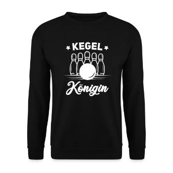 Kegel Königin Kegelclub Kegelbahn Kegelverein - Unisex Pullover - Schwarz - Vorne - Alina (178cm) & Michal (187cm)