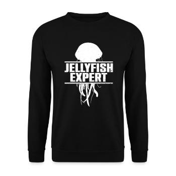 Jellyfish Expert - Jellyfish Medusa Marine Animal - Unisex Sweatshirt - black - Front - Alina (178cm) & Michal (187cm)