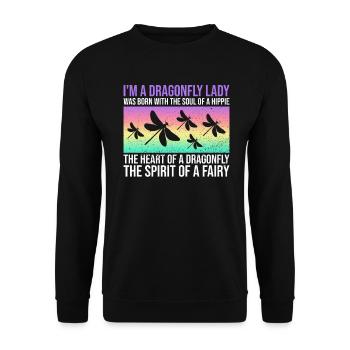 Libelle Spiritualität Mythologie Insekten Tier - Unisex Pullover - Schwarz - Vorne - Alina (178cm) & Michal (187cm)