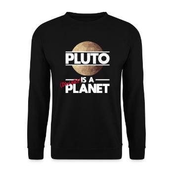 Pluto Is A (Dwarf) Planet - Pluto Planet Space - Unisex Sweatshirt - black - Front - Alina (178cm) & Michal (187cm)