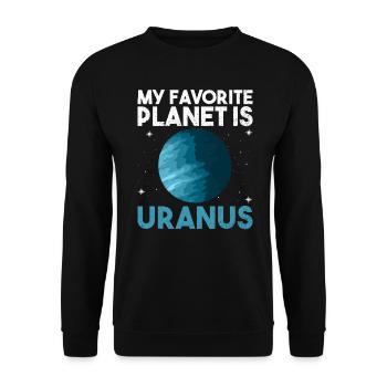 My Favorite Planet Is Uranus - Uranus Planet - Unisex Sweatshirt - black - Front - Alina (178cm) & Michal (187cm)