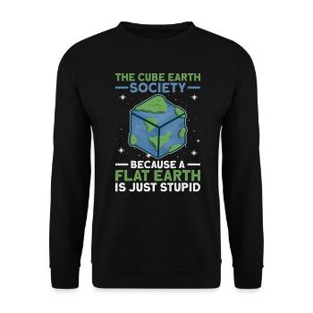 The Cube Earth Society - Earth Planet Space - Unisex Sweatshirt - black - Front - Alina (178cm) & Michal (187cm)